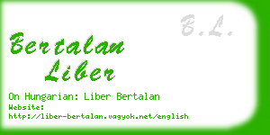 bertalan liber business card